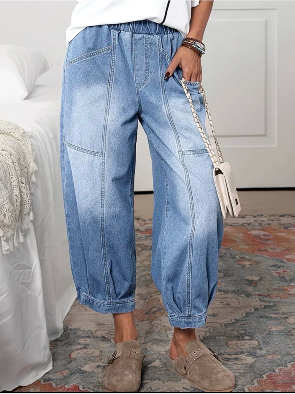 NWOT Medium Wash Women's Denim Jogger Jeans 3X